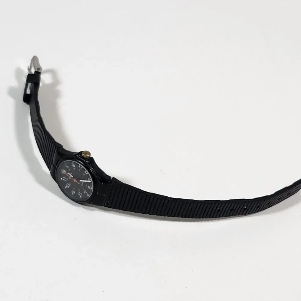 Timex T Cell Wrist Watch Women Black Band Vintage New Battery